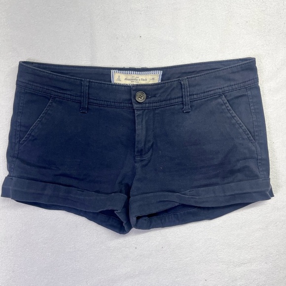 Abercrombie & Fitch Stretch Navy Shorts Womens 0/25 Shortie Cute Preppy 1766 - Picture 1 of 7